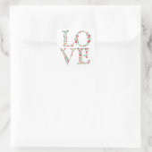 Floral LOVE Letters Valentijns Vierkante Sticker (Tas)