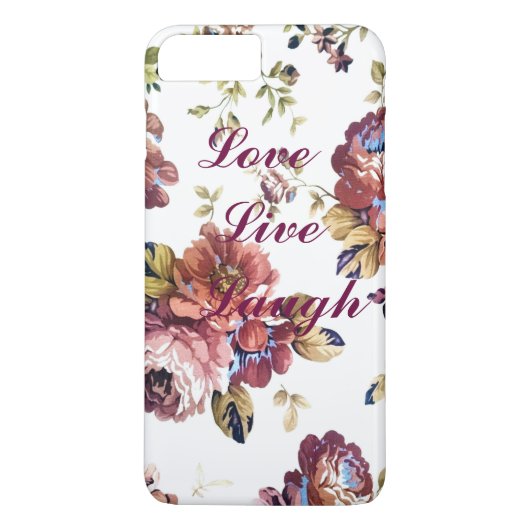 Floral Love Live Laugh iPhone Case (Achterkant)