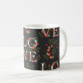 Floral LOVE Modern  Pattern Koffiemok (Voorkant rechts)