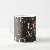 Floral LOVE Modern  Pattern Koffiemok (Voorkant links)