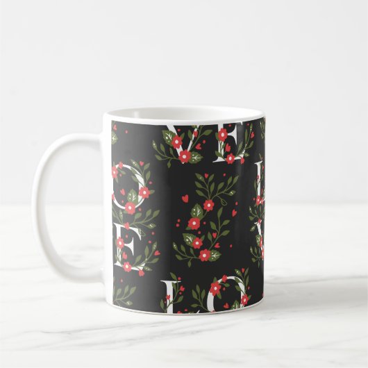 Floral LOVE Modern  Pattern Koffiemok (Links)