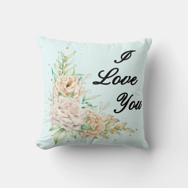 Floral Love Note Pillow Kussen (Voorkant)