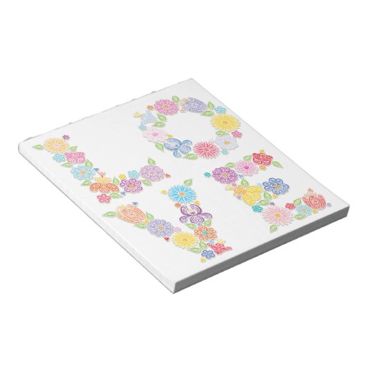 Floral LOVE Notitieblok (Schuin)
