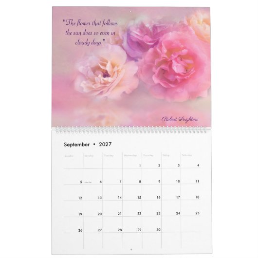 Floral Love Quotes 2023 Calendar Kalender (Sep 2027)