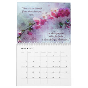 Floral Love Quotes 2023 Calendar Kalender