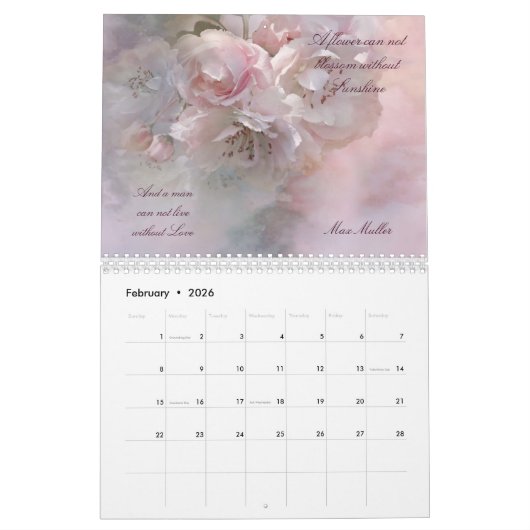 Floral Love Quotes 2023 Calendar Kalender (Feb 2026)