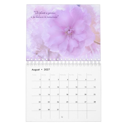 Floral Love Quotes 2023 Calendar Kalender (Aug 2027)