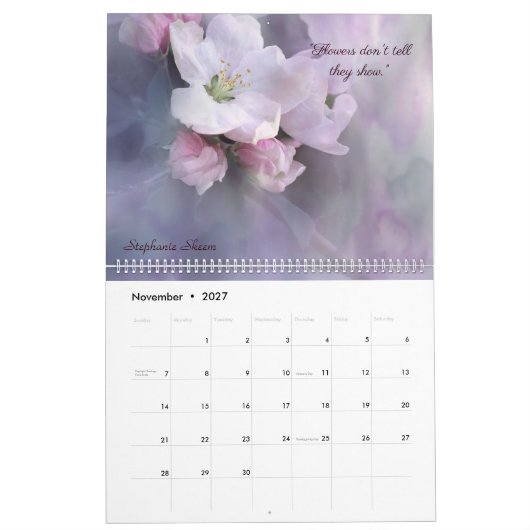Floral Love Quotes 2023 Calendar Kalender (Nov 2027)