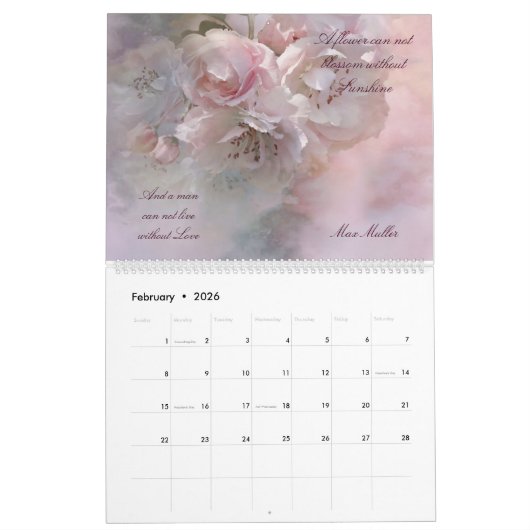 Floral Love Quotes 2023 Calendar Kalender (Feb 2026)