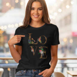 Floral LOVE Rustic Word Women's T-Shirt