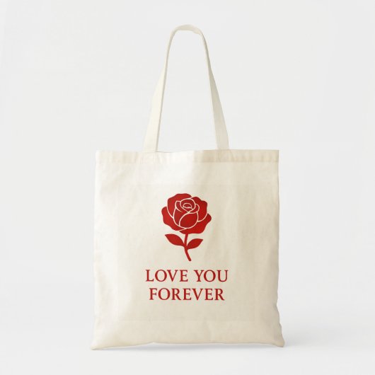 Floral Love Symbol Forever Valentine Romantic Tote Bag (Voorkant)