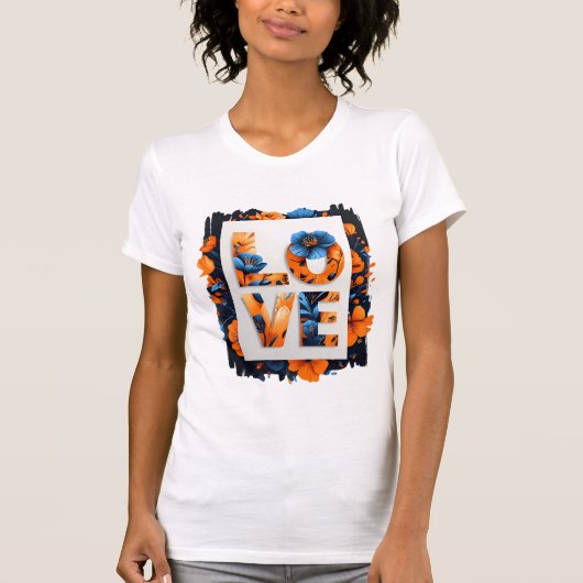 Floral LOVE T-shirt voor dames (Voorkant)