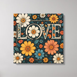Floral LOVE Typography Art Print