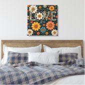 Floral LOVE Typography Art Print (Insitu (Slaapkamer))