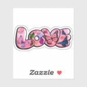 Floral Love Typography  Sticker (Vel)