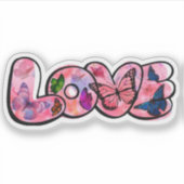 Floral Love Typography Sticker (Voorkant)