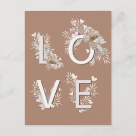 Floral LOVE Valentijns Briefkaart