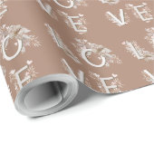 Floral LOVE Valentijnsdag Cadeaupapier (Rol Hoek)