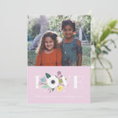 Floral Love Valentijnsdag Kaart - Mauve (Staand voorkant)