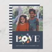 Floral Love Valentijnsdag Kaart - Midnight (Voorkant / Achterkant)