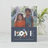 Floral Love Valentijnsdag Kaart - Midnight (Staand voorkant)