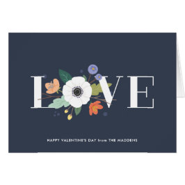 Floral Love Valentijnsdag Kaart - Midnight