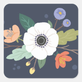 Floral Love Valentijnsdag Sticker - Midnight