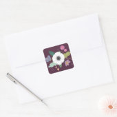 Floral Love Valentijnsdag Sticker - Plum (Envelop)