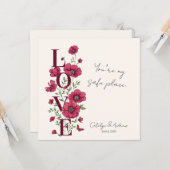 Floral Love Valentine’s Day Greeting Card Kaart (Voorkant / Achterkant in situ)