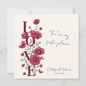 Floral Love Valentine’s Day Greeting Card Kaart (Voorkant)