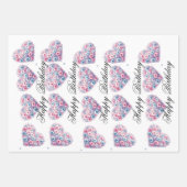 Floral Love Verjaardags Wrap Inpakpapier Vel (Voorkant 3)