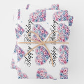 Floral Love Verjaardags Wrap Inpakpapier Vel (In situ)