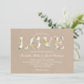 Floral Love Wedding Invite Kaart (Staand voorkant)