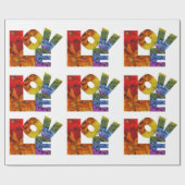 Floral Love White Wrapping Paper Cadeaupapier (Vlak)