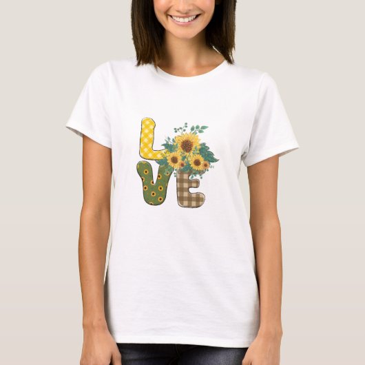 Floral Love Word T-shirt (Voorkant)