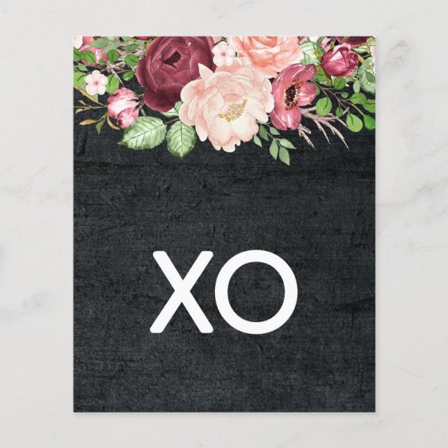 Floral Love XO Scrapbook Paper (Voorkant)