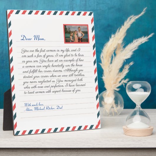 Floral Lovely handgeschreven liefde oma bericht Fotoplaat (Zijkant)