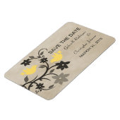Floral Lovevogels sparen de Datum Magnet, Geel Magneet (Linkerzijde)