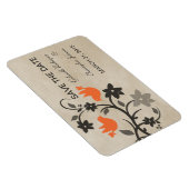 Floral Lovevogels sparen de Datum Magnet, Oranje Magneet (Rechterzijde)
