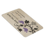 Floral Lovevogels sparen de Datum Magnet, Paars Magneet (Rechterzijde)