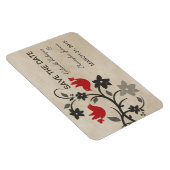 Floral Lovevogels sparen de Datum Magnet, Rood Magneet (Rechterzijde)