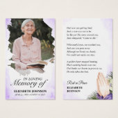 Floral Loving Memory Funeral Memorial Fotokaart Visitekaartje (Voorkant /achterkant)