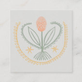 Floral Lucile Tegels Geometric Soft Grey Pink Vierkante Visitekaartje (Achterkant)