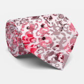 Floral, luipaard, rood en wit, rood, wit, spotje stropdas (Opgerold)