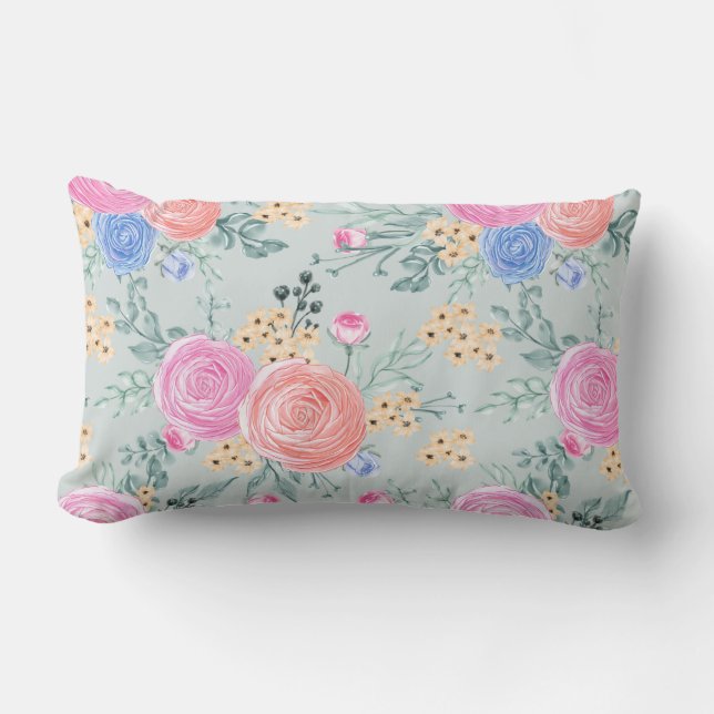 Floral Lumbar Pillow Kussen (Voorkant)