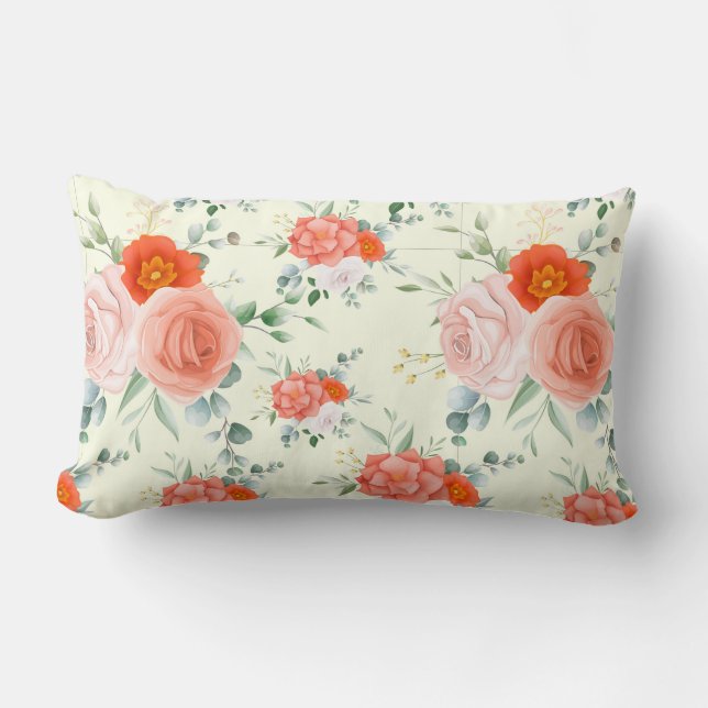 Floral Lumbar Pillow Kussen (Voorkant)