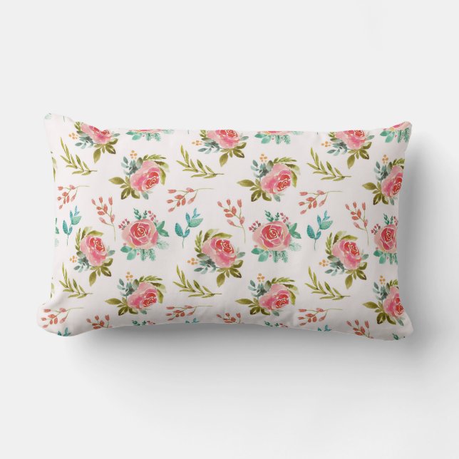 Floral Lumbar Pillow Kussen (Voorkant)