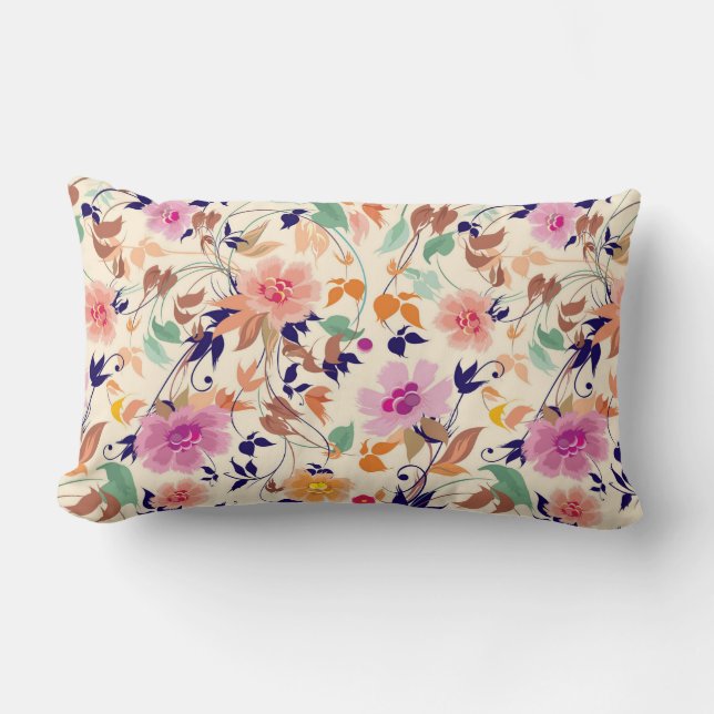 Floral Lumbar Pillow Kussen (Voorkant)