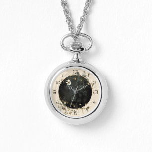 Floral Lunar Phase Ketting Watch