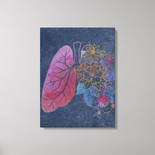 Floral lungs anatomie canvas (Voorkant)